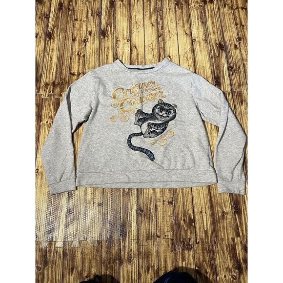 Disney Store Curiouser And Curiouser Cat Sweatshirt Tokyo Disney - Picture 1 of 6